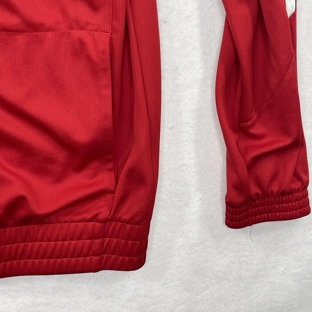 Adidas Full Zip Up Jacket Mens Small Tall Red Black Sporty Track Jacket - Picture 15 of 15